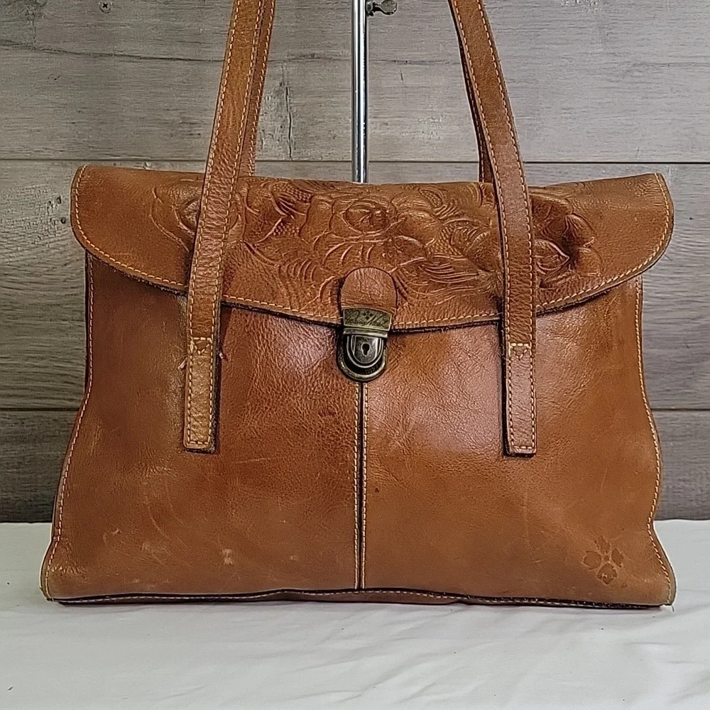 Patricia Nash Brown Tooled Leather Tote Bag